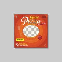 social medios de comunicación enviar diseño modelo para Pizza vender. vector