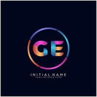 Letter GE colorfull logo premium elegant template vector