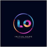 Letter LO colorfull logo premium elegant template vector