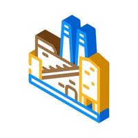 coking plant steel production isometric icon vector illustration