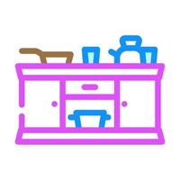 jugar cocina juguete niño color icono vector ilustración