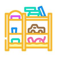 storage organizer toy baby color icon vector illustration