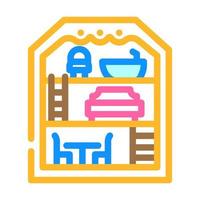 dollhouse toy child color icon vector illustration