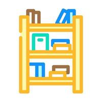 kid bookshelf bedroom color icon vector illustration