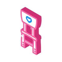 kid office chair bedroom isometric icon vector illustration