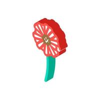 gerbera daisy blossom spring isometric icon vector illustration