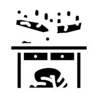 earthquake people safety glyph icon vector illustration