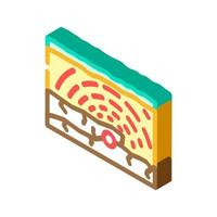 tectonic earthquake disaster isometric icon vector illustration