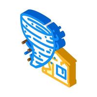 hurricane break isometric icon vector illustration