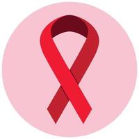 kidney cancer awareness red ribbon vector illustration on white background, red medical ribbon icon, red ribbon awareness, symbolic post traumatic stress disorder