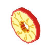 manzana seco Fruta isométrica icono vector ilustración