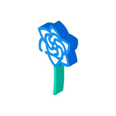 gardenia blossom spring isometric icon vector illustration