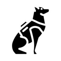 policía perro crimen glifo icono vector ilustración