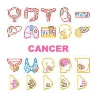 cancer breast ribbon day icons set vector