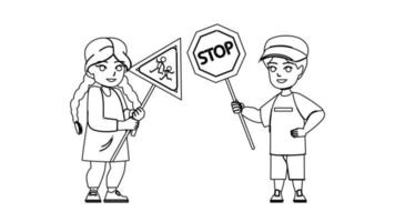 road sign kid vector