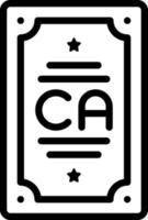 línea icono para California vector