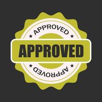 Approved golden stamp. Vector design