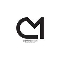 Letter c m simple unique shape line art creative monogram logo vector