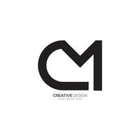 Letter c m simple unique shape line art creative monogram logo vector