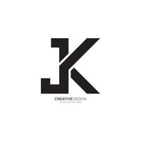 J K letter modern unique flat creative black abstract monogram logo vector