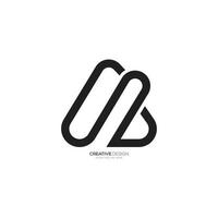 Letter A B or B A line art unique shape minimal creative logo concept vector