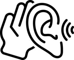 line icon for hearing vector