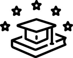 icono de línea para graduación vector