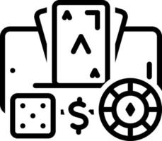 line icon for gambling vector