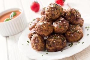 Meatballs in plate photo