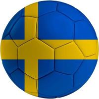 Football ball with Swedish flag photo