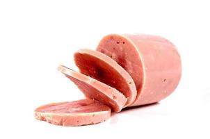 Sliced ham isolated photo