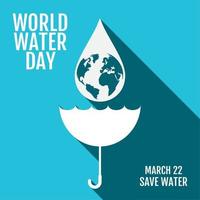 Isolated silhouette of umbrella and water drop World water day Vector illustration