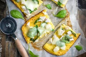 Cauliflower and cheese pizza photo