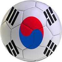 Football ball with South Korea flag photo