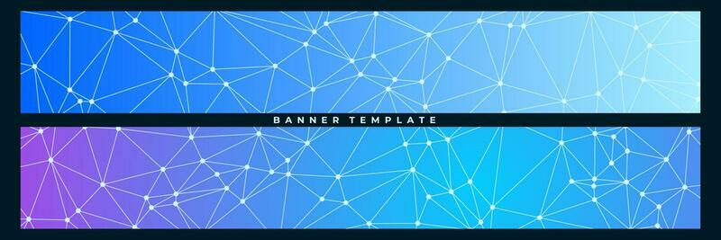 set of abstract colorful geometric banner background with triangle shape pattern and molecular