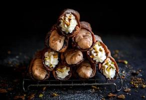 Traditional Italian desert cannoli photo