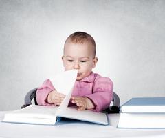 Baby and books photo