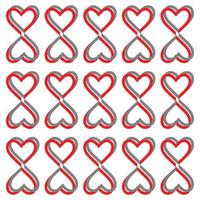 set of hearts background texture isolated on white background vector