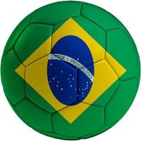 Football ball with Brasil flag photo