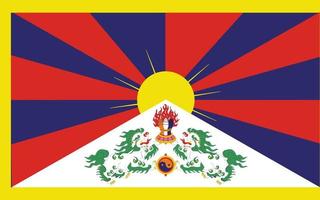 Flag of Tibet.National flag of Tibet Free Vector