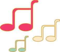 illustration vector graphic of retro groovy music notes icon