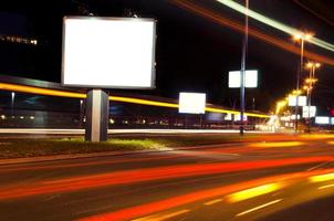 Night billboard in long exposure photo