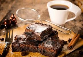 Brownies and coffee photo