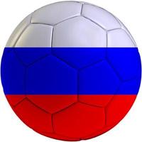 Football ball with Russian flag photo