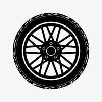Tire and Mag Solid Color Icon Vector