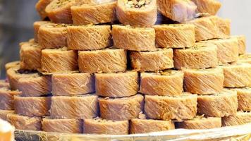 arabic dessert baklava on a plate video