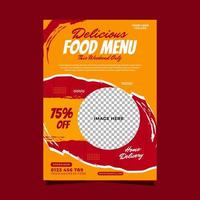 Delicious food menu flyer promotion template vector