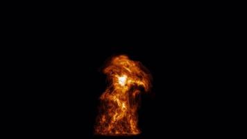 Bonfire burning rising on alpha background video