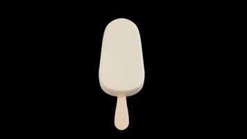 Vanilla Ice Cream Stick Bar Rotating Transition on Alpha Background video