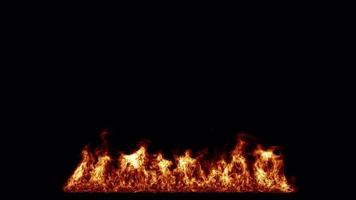 brand vägg brinnande på alfa bakgrund video